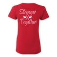 thumbnail image 1 of Awkward Styles Breast Cancer T-Shirt Stronger Together Ribbon T Shirts for Women Back Print, 1 of 4