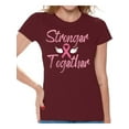 thumbnail image 1 of Awkward Styles Breast Cancer T-Shirt Stronger Together Ribbon T Shirts for Women, 1 of 4
