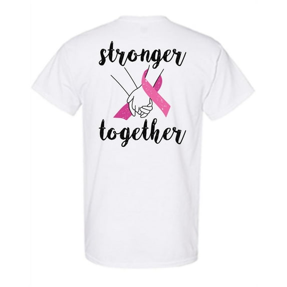 Awkward Styles Breast Cancer T-Shirt Stronger Together T Shirts for Men Back Print