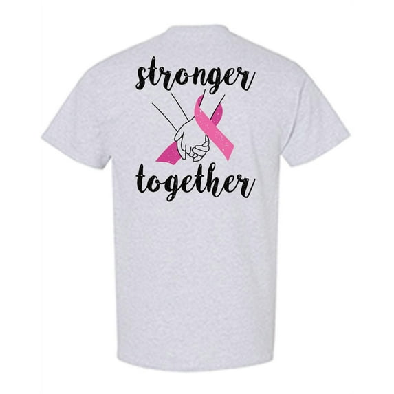 Awkward Styles Breast Cancer T-Shirt Stronger Together T Shirts for Men Back Print