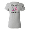 thumbnail image 1 of Awkward Styles Breast Cancer T-Shirt Stronger Together T Shirts for Women Back Print, 1 of 4