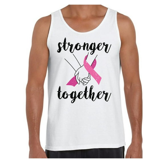 Awkward Styles Breast Cancer T-Shirt Stronger Together Tank Tops for Men