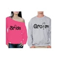 thumbnail image 1 of Awkward Styles Bride and Groom Couple Sweatshirts Matching Bride and Groom Sweaters for Couples Cute Engagement Party Sweatshirts Valentine's Day Gift Bride Off Shoulder Sweatshirt Groom Sweater, 1 of 5