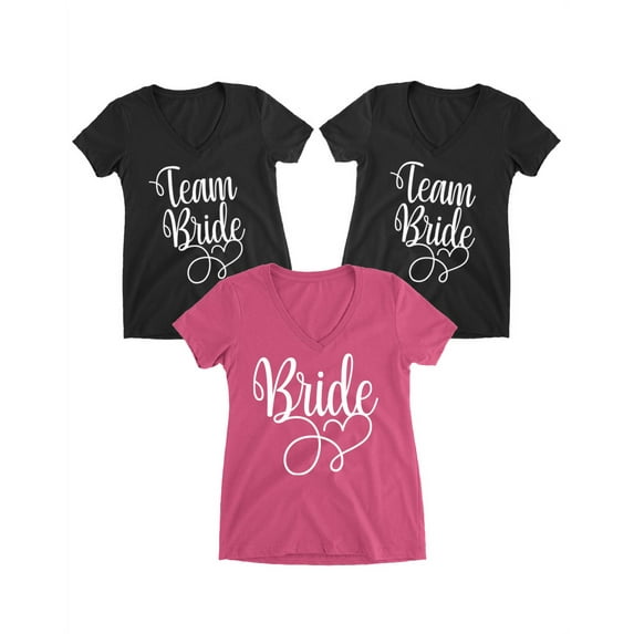 Awkward Styles Bride Ladies T-Shirt Team Bride Tshirt Team Bride Vneck Shirts Bride Tops Bachelorette Tops Wedding Shirts Team Bride Proposal Shirts Team Bride Shirt Bride T-Shirt Bridal Gifts