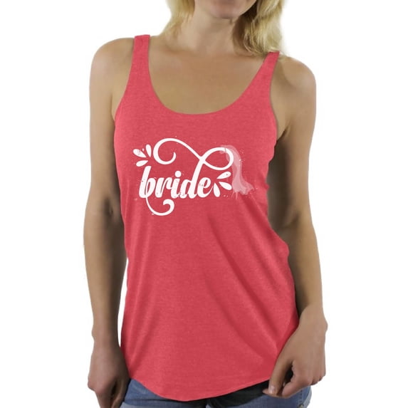 Awkward Styles Bride Racerback Tank Top Bride Sleeveless Shirt Women's Bride Tank Top Bachelorette Party Outfit Bridal Wedding Party Gifts for Her Bride Squad Tank Top Racerback Cute Bride Gifts