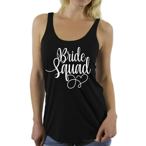 Awkward Styles Bride Squad Racerback Tank Top Bridesmaid Racerback Tank Top Bridesmaid Sleeveless Shirt for Her Women's Bridal Party Tank Top Bachelorette Wedding Party Gifts Wedding Tank Top