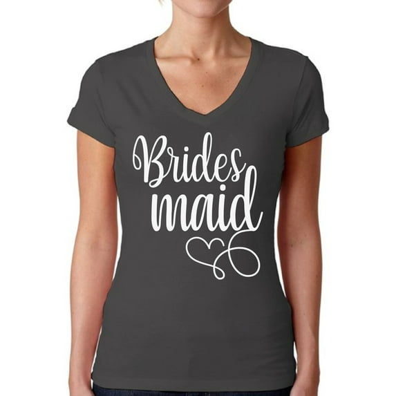 Awkward Styles Brides Maid V-Neck Shirt Bridesmaid V-Neck Shirt Bridesmaid Shirt for Women Cute Wedding Gifts for Her Bridal Party Outfit Bachelorette Party Shirts for Bridesmaids Squad Shirt