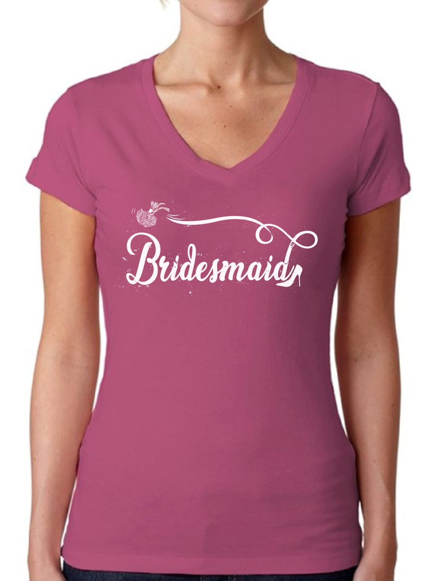 Awkward Styles Bridesmaid V Neck Shirt Bridesmaid Shirt for Women Cute Wedding Gifts for Her Bridal Party Outfit Bachelorette Party Shirts for Bridesmaids Cute Bride Squad T Shirt Bride s Entourage Wa...