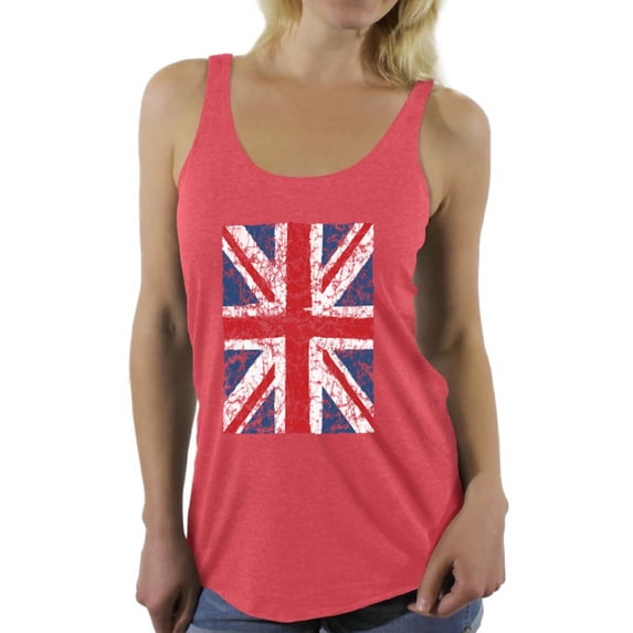 Awkward Styles British Flag Racerback Tank Top Nifty T Shirt for Ladies Racerback Tank Top for Girls British Shirt United Kingdom Flag Racerback Tanks for Her England Lovers Tank Top New England