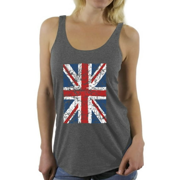 Awkward Styles British Flag Racerback Tank Top Nifty T Shirt for Ladies Racerback Tank Top for Girls British Shirt United Kingdom Flag Racerback Tanks for Her England Lovers Tank Top New England