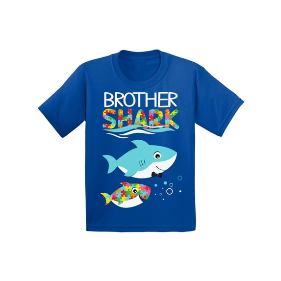 Awkward Styles Brother Shark Toddler T-Shirt Best Bro Shark Tee Family Matching Outfit Autism Awareness Gifts Kids Shirts Autism Shirts for Boys