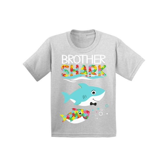 Awkward Styles Brother Shark Toddler T-Shirt Best Bro Shark Tee Family Matching Outfit Autism Awareness Gifts Kids Shirts Autism Shirts for Boys