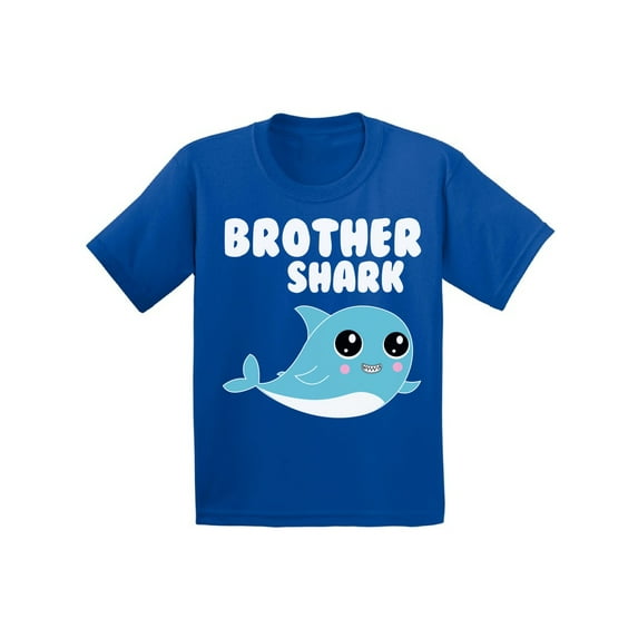 Awkward Styles Brother Shark Youth Tshirt Family T-Shirt Matching Shark Family Shirts for Kids Matching Shark Shirts for Family Shark Themed Party Outfit for Boys Cute Shark Tshirt for Boys
