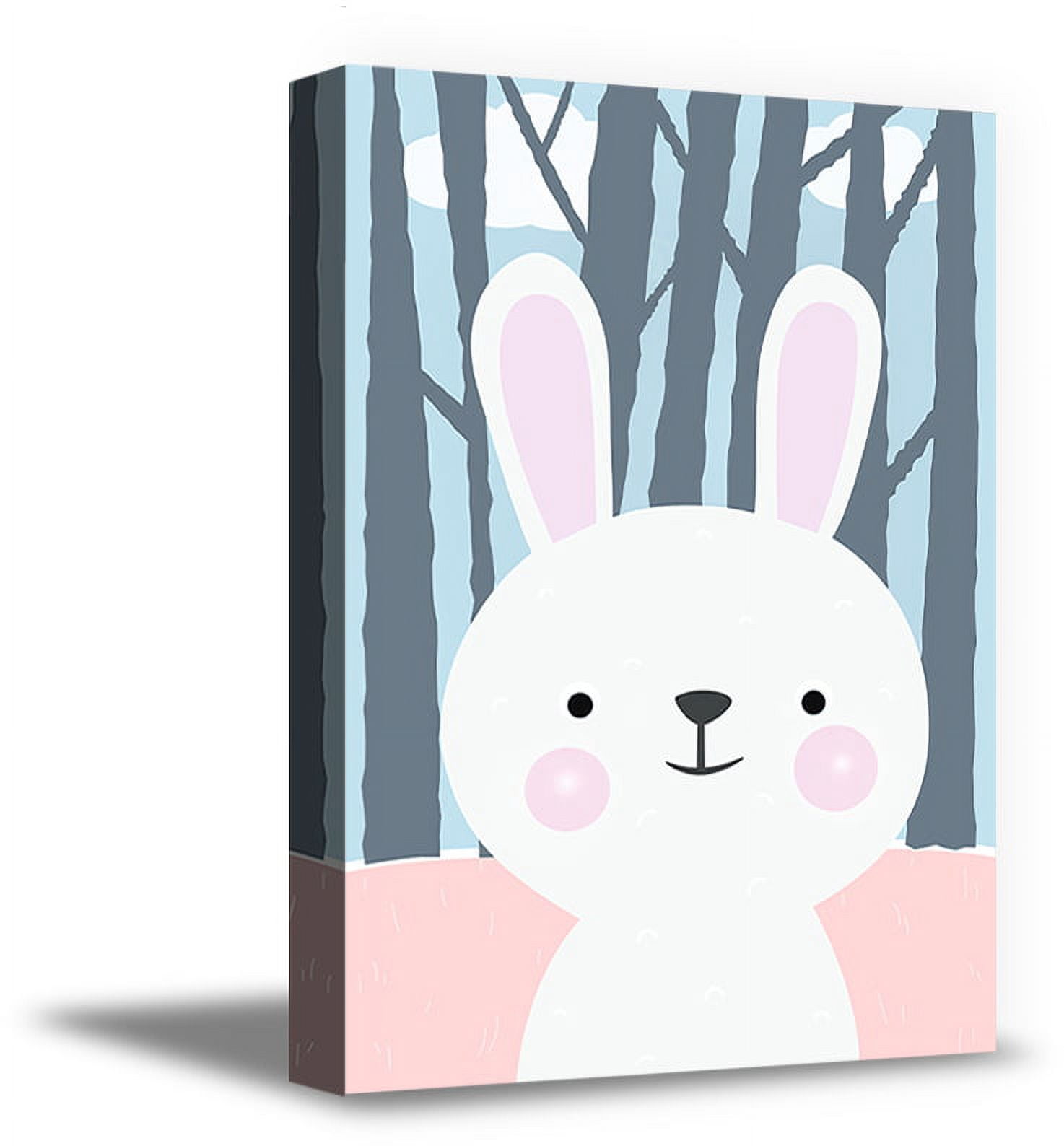 Awkward Styles Bunny Forest Nursery Room Wall Decor Forest Wallpaper Baby Room Art Gifts Bunny