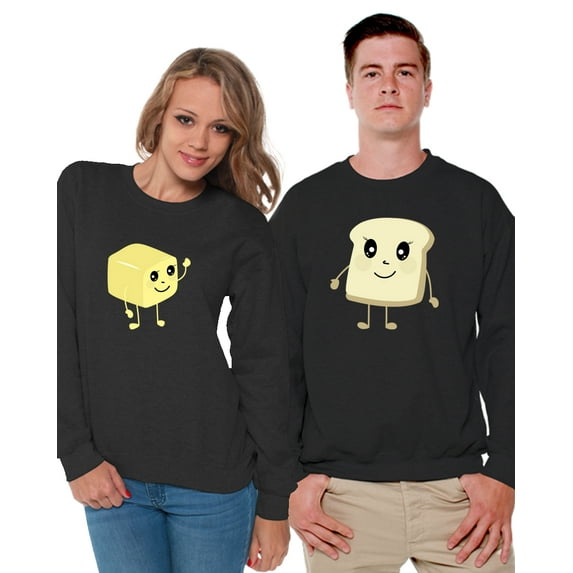 Awkward Styles Butter and Bread Matching Couples Sweatshirts Matching Sweaters for Couples Gifts for Wifey Funny Gifts Matching Sweatshirt Couple Sweaters for Food Lovers