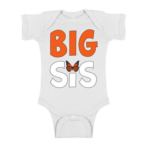 Awkward Styles Butterfly Bodysuit Short Sleeve Butterfly Romper for Sister One Piece Sister One Piece Top Birthday Gifts for Baby Girls Bodysuit for Little One Cute Baby Clothing for Girls Kids Gifts