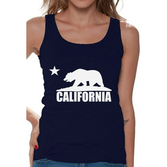 Awkward Styles California Bear Tank Top for Women California Tank Tops Cali Gifts Women's California Sleeveless Shirt Cali Bear Tank Gifts from California