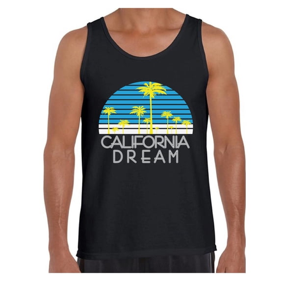 Awkward Styles California Dream Tank Top for Men California Tank Tops California Muscle Shirt Cali Gifts Men's California Palm Trees Tank Summer Tank Tops for Men Gifts from California