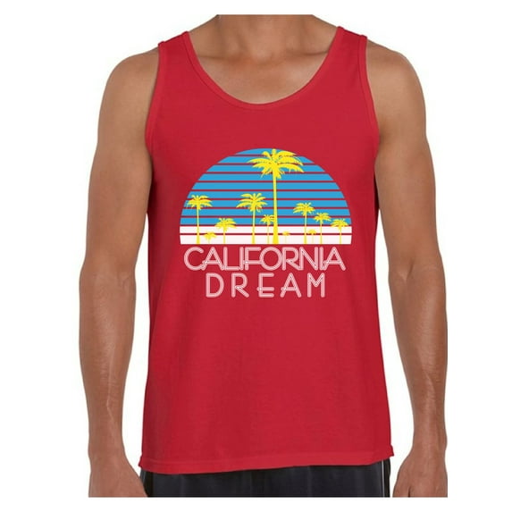 Awkward Styles California Dream Tank Top for Men California Tank Tops California Muscle Shirt Cali Gifts Men's California Palm Trees Tank Summer Tank Tops for Men Gifts from California