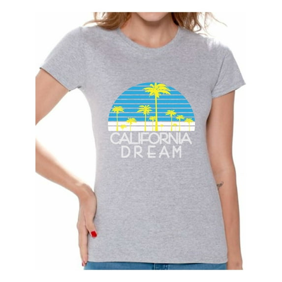 Awkward Styles California Dream Tshirt California Shirts for Women Cali Gifts California T-Shirt Gifts from California Women's Cali Tshirt California Summer Shirts Cali Palm Trees Tshirt