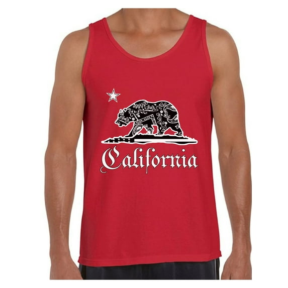 Awkward Styles California Republic Bandana Tank Top for Men California Republic Bear Tank Cali Gifts Men's California Tank Cali Muscle Shirt California Fitness Tank Top Gifts from California