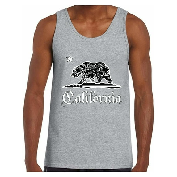 Awkward Styles California Republic Bandana Tank Top for Men California Republic Bear Tank Cali Gifts Men's California Tank Cali Muscle Shirt California Fitness Tank Top Gifts from California