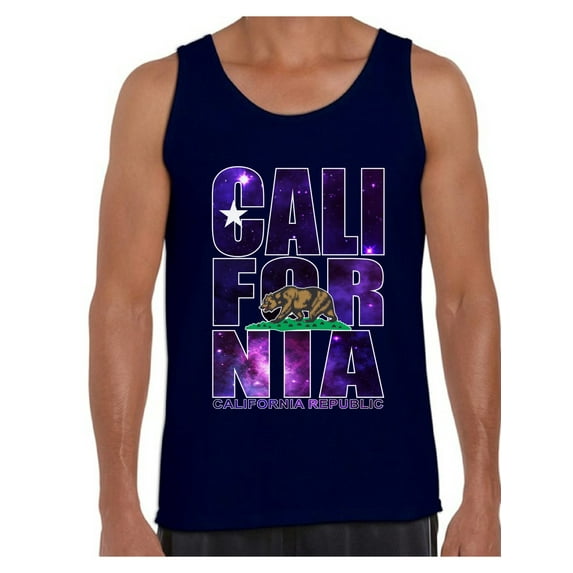 Awkward Styles California Republic Galaxy Tank Top for Men California Galaxy Tank Tops Cali Tank Men's Cali Muscle Shirt California Fitness Tshirt Gifts from California