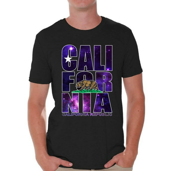 Awkward Styles California Republic Galaxy Tshirt California Shirts for Men California Galaxy Print T Shirt Cali Gifts Funny California Summer Shirts Gifts from California Cali T-Shirt