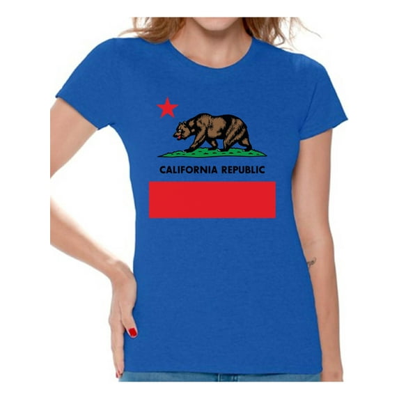 Awkward Styles California Republic Shirt for Women California State Women T-shirt United States of America Retro California Women T shirt California Gifts Summer Tshirt for Women Made in the USA