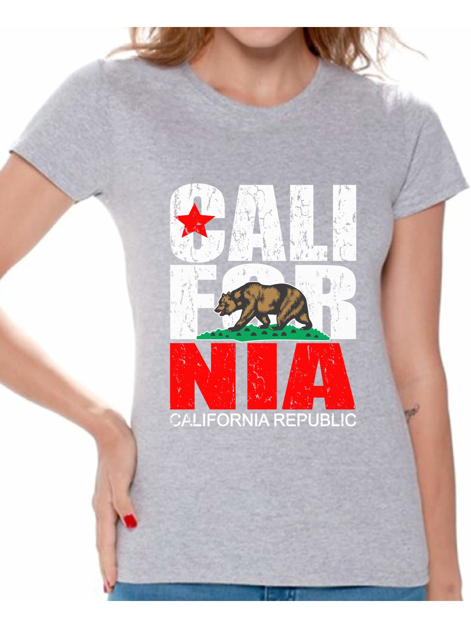 Awkward Styles California Republic Shirt for Women California Love California State Women T-shirt Gifts for Women California Lover T shirt for Women California Gifts Vintage California Women Tshirt - image 1 of 4