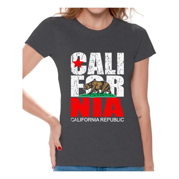 Awkward Styles California Republic Shirt for Women California Love California State Women T-shirt Gifts for Women California Lover T shirt for Women California Gifts Vintage California Women Tshirt