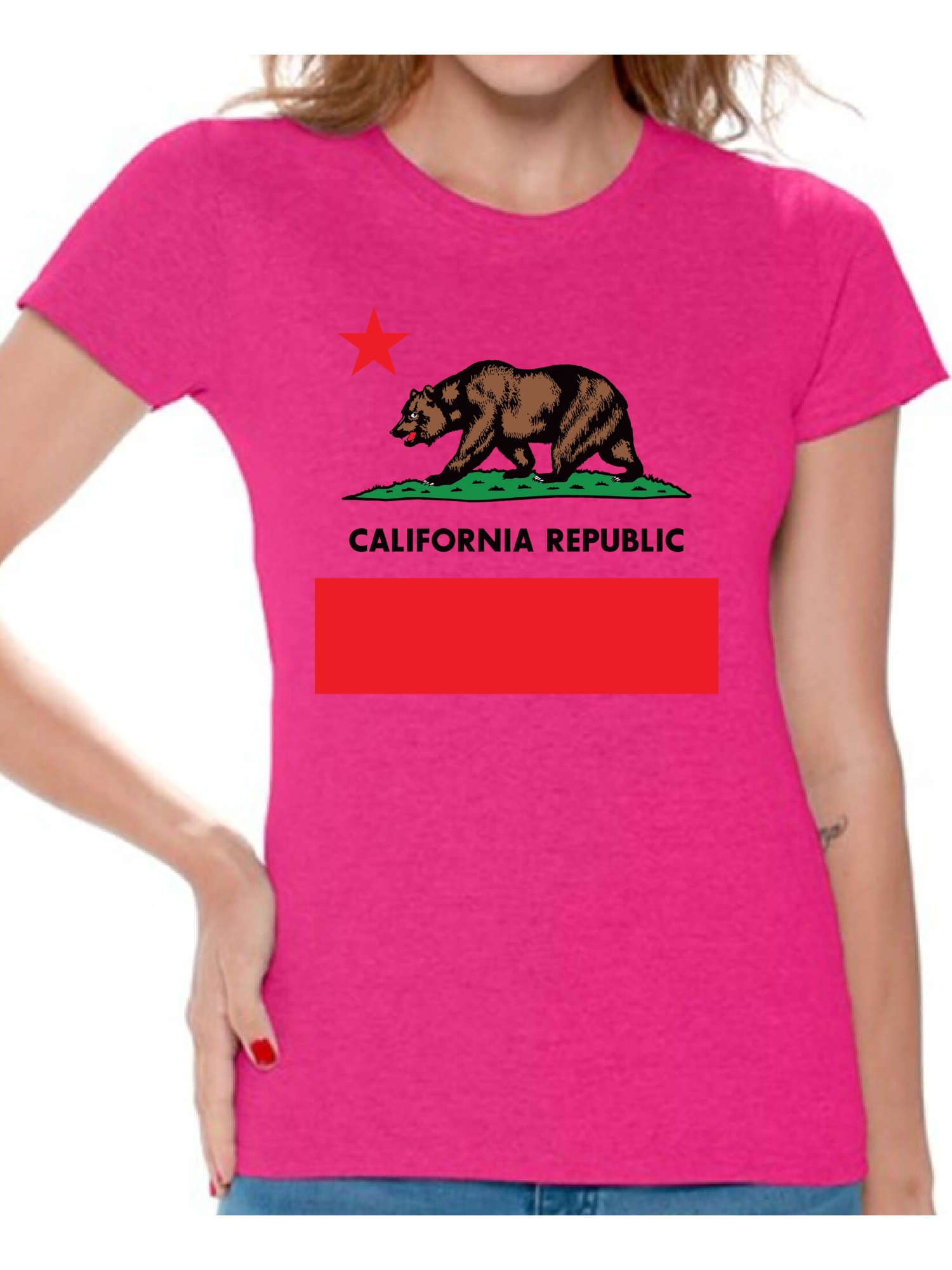 Awkward Styles California Republic Shirt for Women California State Women T-shirt United States of America Retro California Women T shirt California Gifts Summer Tshirt for Women Made in the USA - image 1 of 4