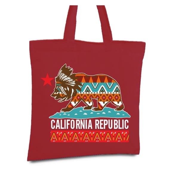 Awkward Styles California Republic Tribal Print Tote Bag California Tribal Bear Canvas Bag California Tote Bags Cali Shopping Bag California Reusable Grocery Bag Cali Gifts Cali Bear Bag