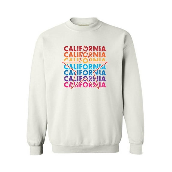 Awkward Styles California Star Crewneck California Pride Vintage California Men Women Sweatshirt United States of America Rainbow California Sweater for Men Rainbow California Sweater for Women