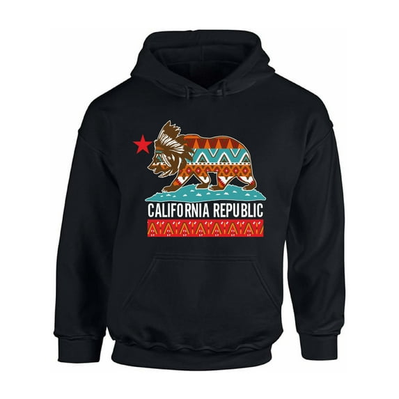 Awkward Styles California Tribal Print Hooded Sweatshirt California Hoodies for Women Cali Gifts California Tribal Bear Hooded Sweater Gifts From California California Hoodie Unisex