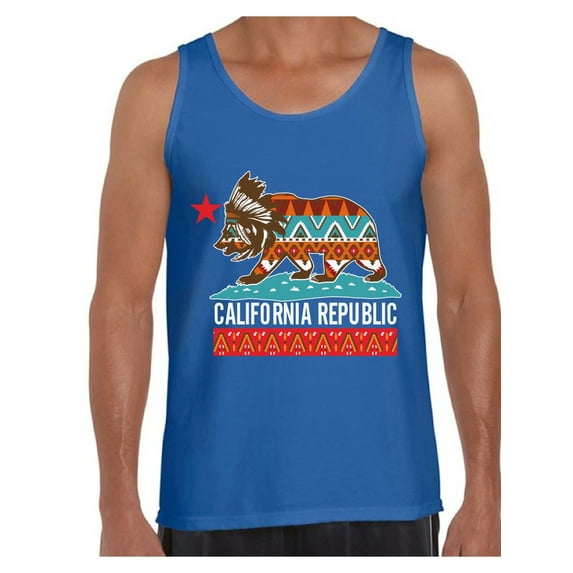 Awkward Styles California Tribal Print Tank Top for Men California Bear Tank Tops California Muscle Shirt California Tribal Bear Sleeveless Tshirt California Shirts for Men Cali Gifts Cali Tank Top