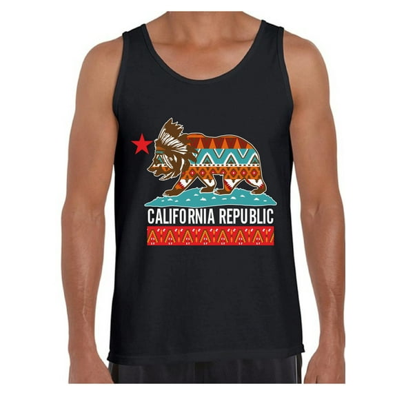 Awkward Styles California Tribal Print Tank Top for Men California Bear Tank Tops California Muscle Shirt California Tribal Bear Sleeveless Tshirt California Shirts for Men Cali Gifts Cali Tank Top