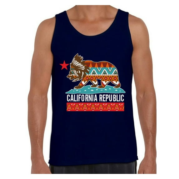 Awkward Styles California Tribal Print Tank Top for Men California Bear Tank Tops California Muscle Shirt California Tribal Bear Sleeveless Tshirt California Shirts for Men Cali Gifts Cali Tank Top