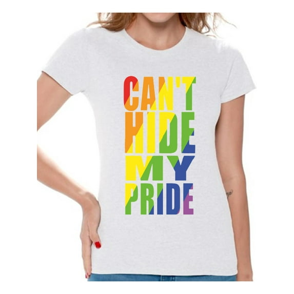 Awkward Styles Can't Hide My Pride Shirt Gay Ladies T Shirt LGBTQ Clothes Women Gay Shirt Gay Pride T-Shirt Lesbian Shirt for Women Gay Shirt Gay Flag T Shirt Rainbow Gay T Shirt Cute Ladies Tshirt