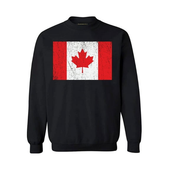 Awkward Styles Canada Flag Sweatshirt Proud Canadian Crewneck Sweater Unisex Canada Crewneck Top Distressed