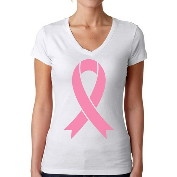 Awkward Styles Cancer Awareness Shirts for Womens Support Clothing Collection Pink Ribbon Breast Cancer Awareness Ladies V-neck Shirts Pink Ribbon Tee Shirt