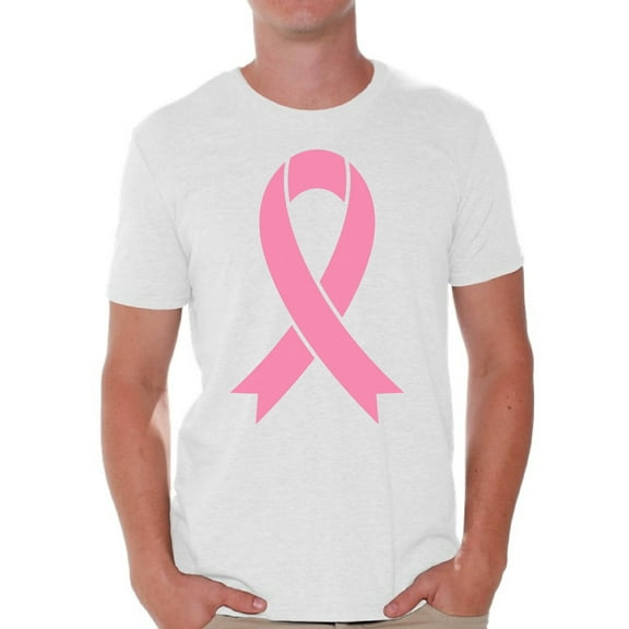 Awkward Styles Cancer Awareness Shirts for Mens Support Clothing Collection Pink Ribbon Breast Cancer Awareness Men Shirts Pink Ribbon T-shirts