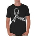 thumbnail image 1 of Awkward Styles Cancer Awareness Shirts for Mens Support Clothing Collection Ribbon Breast Cancer Awareness White Men Shirts White Ribbon T-shirts, 1 of 4