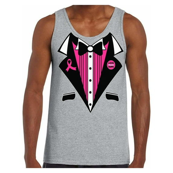 Awkward Styles Cancer Awareness Tanks for Mens Support Clothing Collection Cancer Awareness Tuxedo Men Tank Top Tuxedo Cancer Costume Sleeveless Shirt