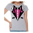thumbnail image 1 of Awkward Styles Cancer Awareness Women's Shirts Cancer Awareness Tuxedo Ladies Shirts Tuxedo Cancer Costume T-shirts for Her, 1 of 4