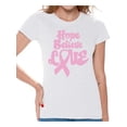 thumbnail image 1 of Awkward Styles Cancer Support Shirts for Mom Hope T Shirt for Woman Hope Believe Love Tshirt for Women Cancer Shirt for Ladies Cancer Gifts Breast Cancer Awareness Shirt, 1 of 4