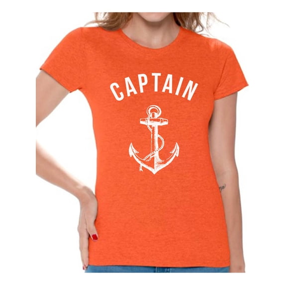 Awkward Styles Captain T Shirt for Ladies Captain Shirt for Women Sea Tshirt for Girls Sea Lovers Gifts Marine Themed Party Cute Gifts for Sailor Captain Clothes for Mom Marine Clothing Collection