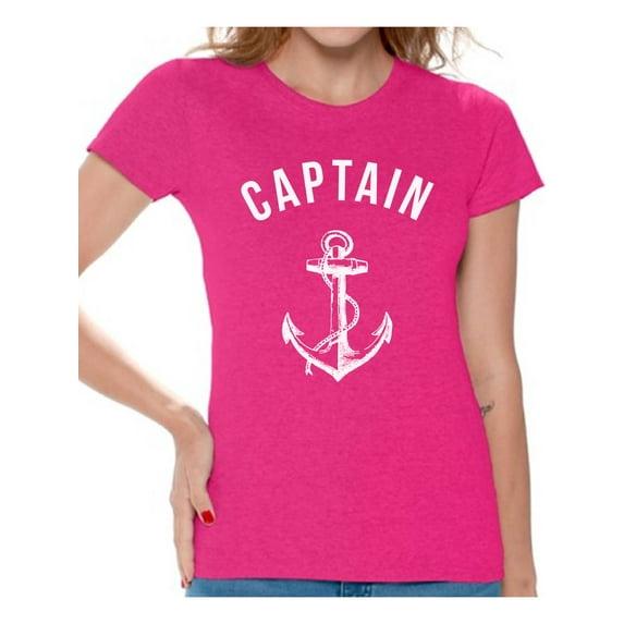 Awkward Styles Captain T Shirt for Ladies Captain Shirt for Women Sea Tshirt for Girls Sea Lovers Gifts Marine Themed Party Cute Gifts for Sailor Captain Clothes for Mom Marine Clothing Collection