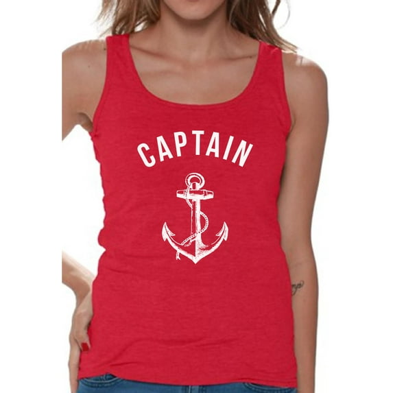 Awkward Styles Captain Tank Top for Ladies Marine Themed Party Cute Gifts for Wife Captain Clothes for Mom Captain Tank Top for Women Sea Tank Top for Girls Sea Lovers Gifts Captain T Shirts