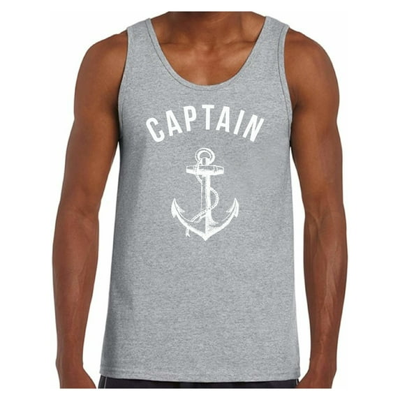 Awkward Styles Captain Tank Top for Men Sea Tank Top for Him Marine Clothing Collection Mister Captain Tank Top Sea Lovers Gifts Sea Themed Party Clothes Gifts for Husband Sailor Tanks Captain Shirts